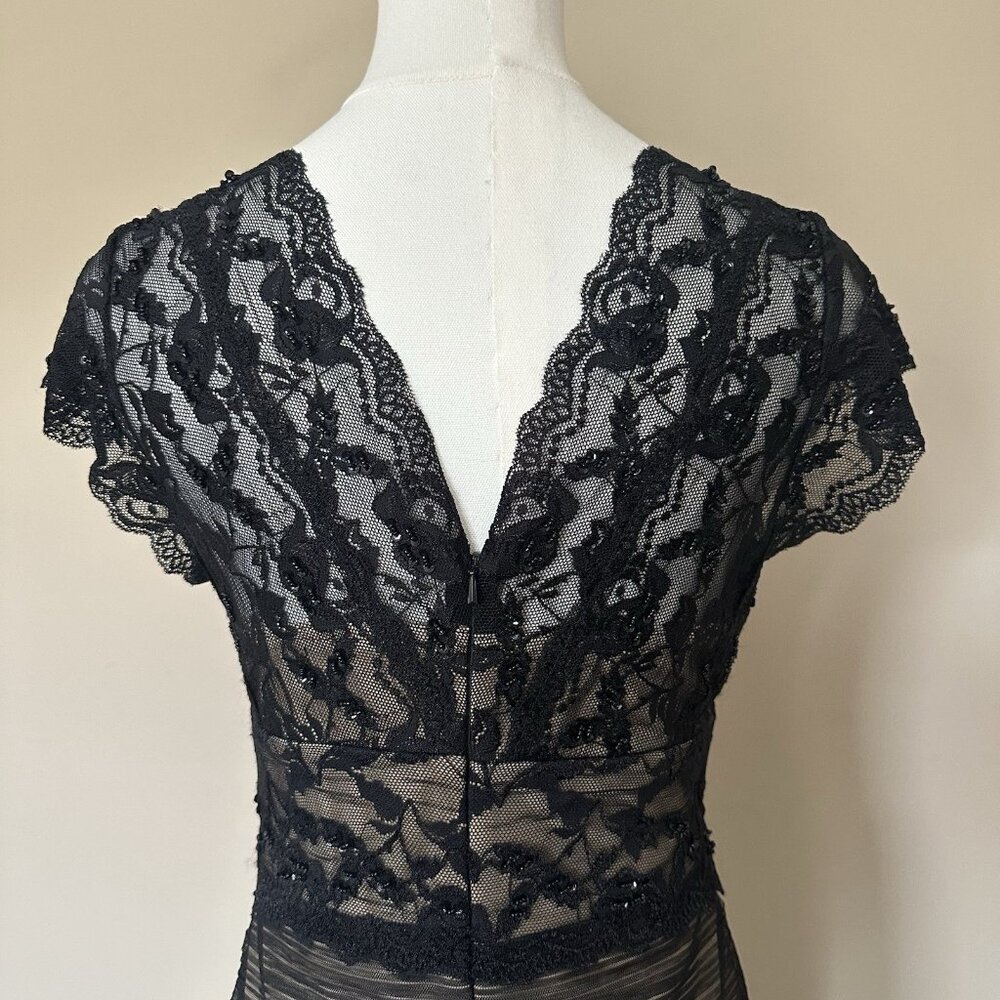 Marina Black Lace Little Black Dress Women 6 Beaded Cocktail Black Tie Wedding - Picture 5 of 9